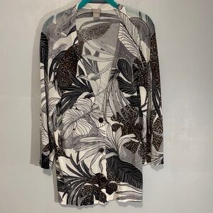 Chico's Black and Brown Patterned Jacket